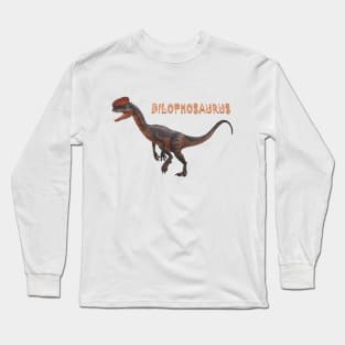 dilophosaurus dinosaur pre historic reptile Long Sleeve T-Shirt